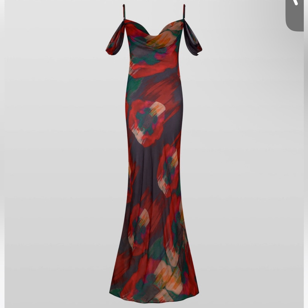 Rat & Boa Vibrant Red and Green Maxi Dress